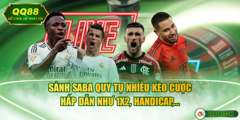 Sảnh SABA quy tụ nhiều kèo cược hấp dẫn như 1x2, Handicap,...